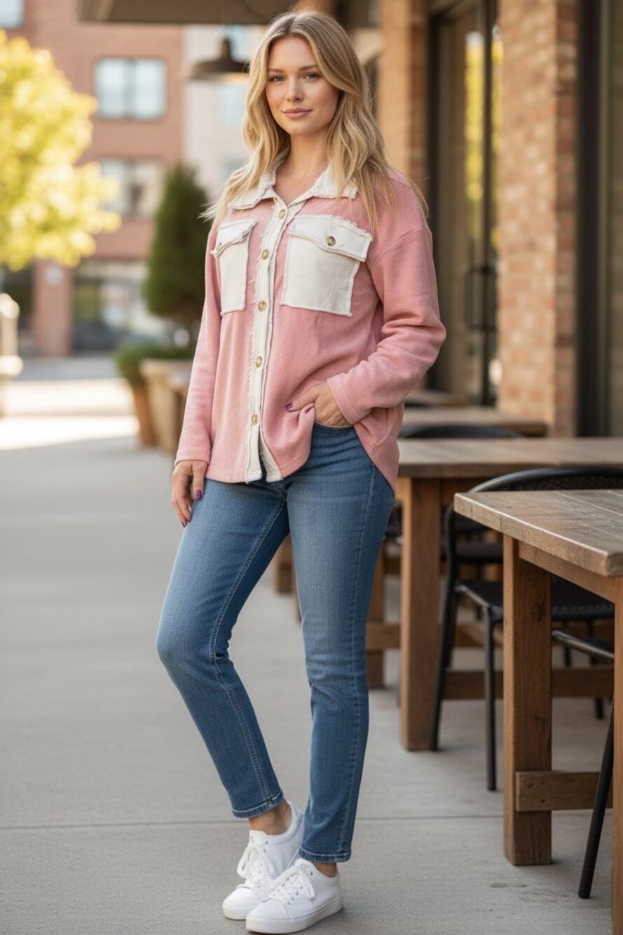 Two-Tone Utility Jacket/Shacket/Button Down Shirt
